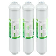 Inline Water Filter, Membrane Solutions 10 X 2 with 1/4 Quick-Connect Water Filter Replacement Cartridge Inline Filter for Refrigerator, Ice Maker, Under Sink Reverse Osmosis Water System, 3-Pack