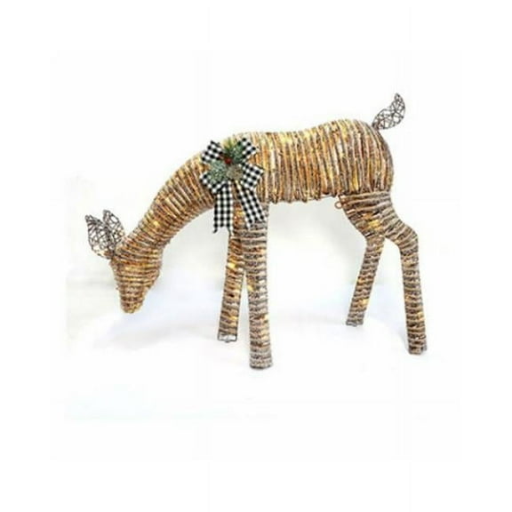 Inliten 116077 34 in. Holiday Wonderland LED Feeding Doe Christmas Decoration - Pack of 2