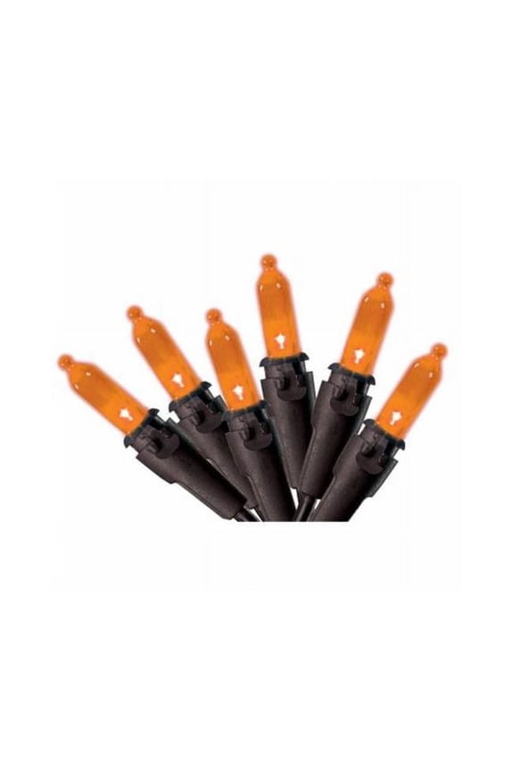 116081 100 Count LED Mini Christmas Light Set, Orange - Pack of 12