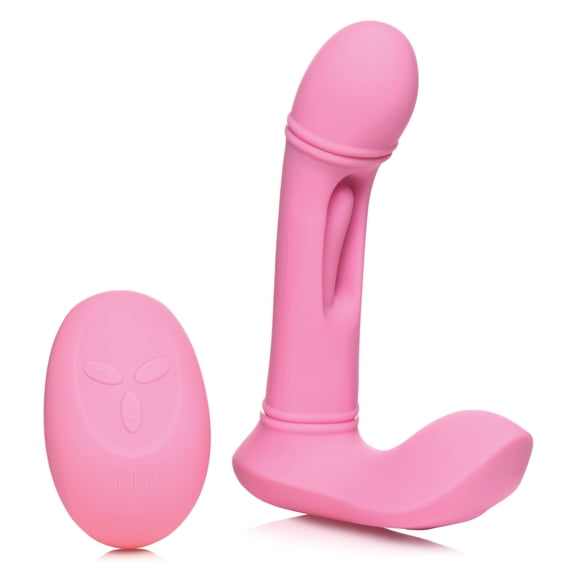 Inmi Flickers G-Flick Flicking Rechargeable Silicone G-Spot Vibrator with Remote Control, Pink