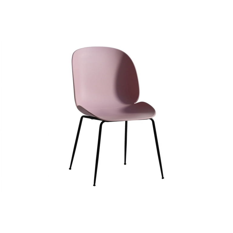 Inmod April Side Chair Set of 2, Polypropylene Seat, Black Metal