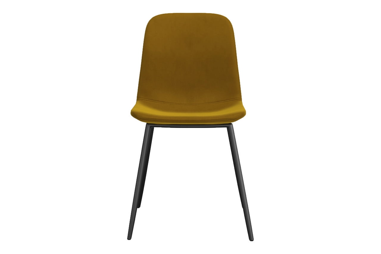 Vintage Gold Velvet Upholstered Side Chair with Metal Legs