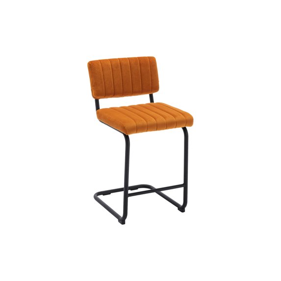 Rust Counter Stools Inmod Mid-Century Modern Amelia Velvet Bar/Counter Stool, Set of 2, 24 ...