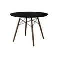 thumbnail image 1 of Inmod Mid-Century Modern Eiffel Large Round Dining Table, Walnut/Black, 1 of 4