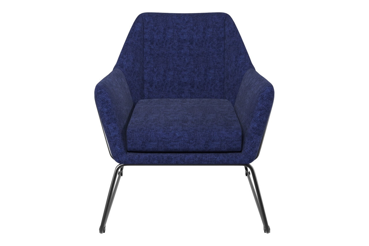 Inmod Mid-Century Modern Norwood Chenille Lounge Chair, Navy