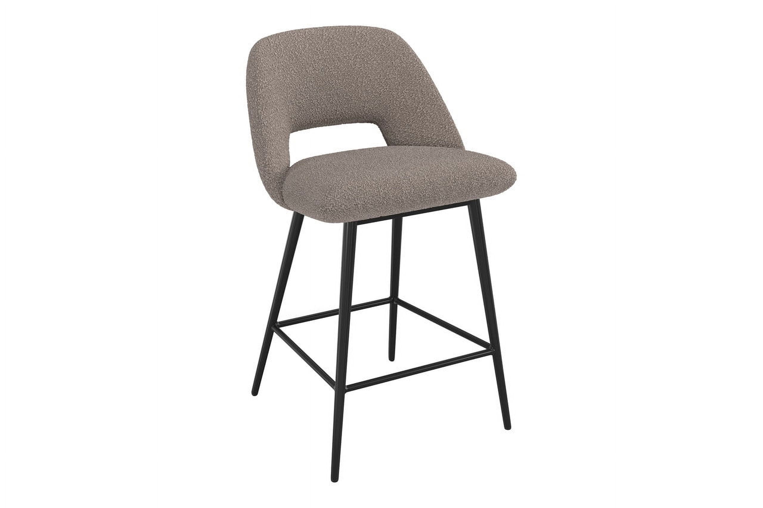 Mid-Century Dallas 33.5" Gray Boucle Counter Stool Set