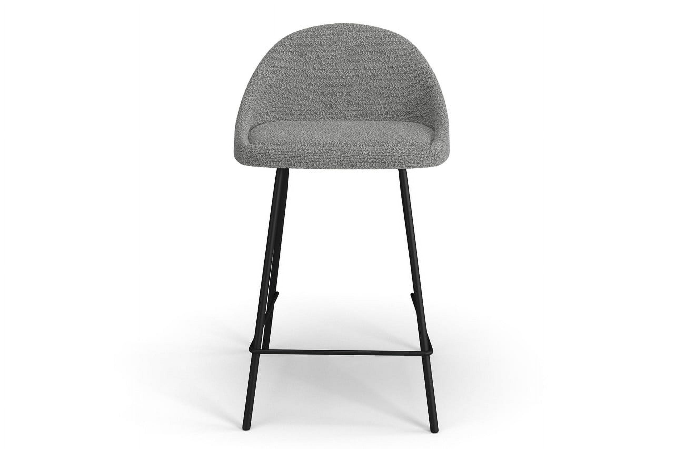Mid-Century Dallas 33.5" Gray Boucle Counter Stool Set
