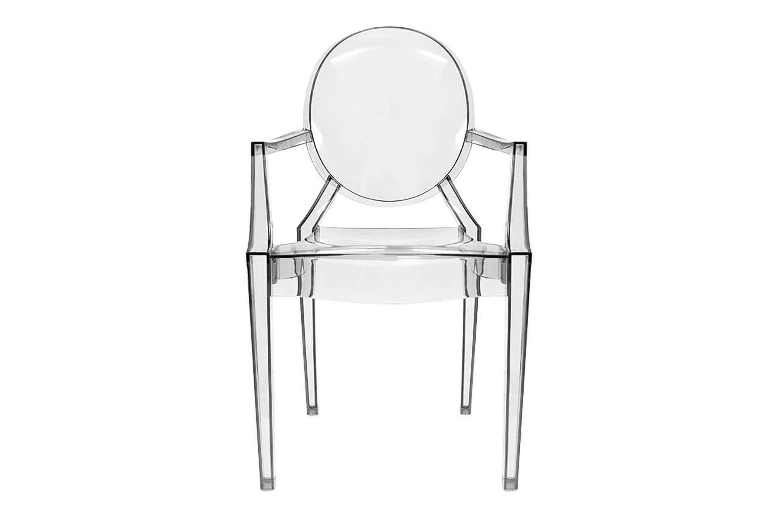 Elegant Translucent Polycarbonate Medallion-Back Dining Chair