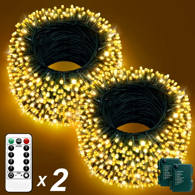 InnOrca 105ft 320LED Total Christmas String Lights Battery Operated