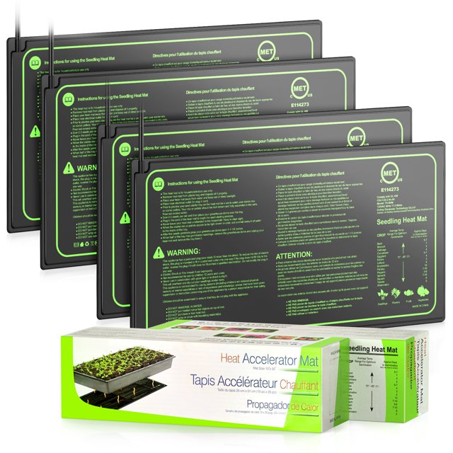InnOrca 4 Pack Seedling Heat Mat 10" x 20" MET Standard, Durable