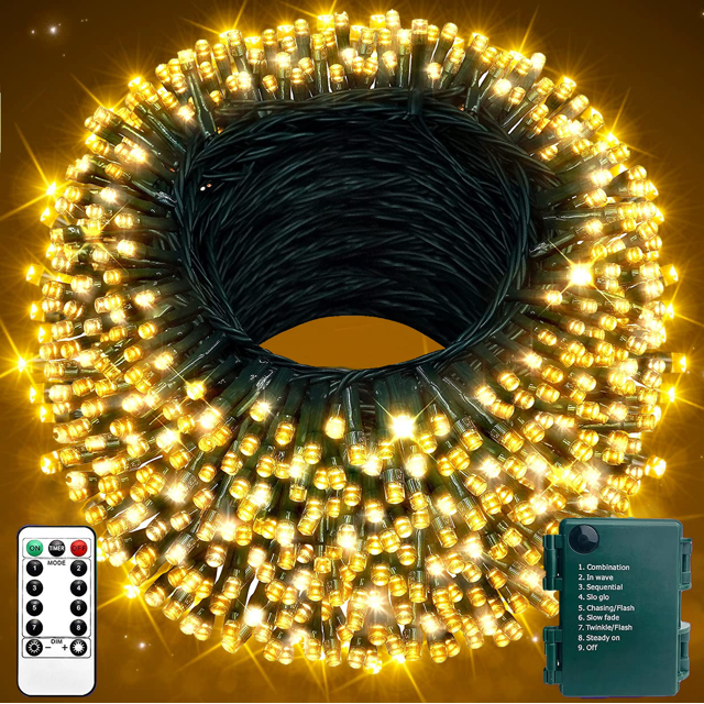 InnOrca 52.5ft 160LED Christmas String Lights Battery Operated