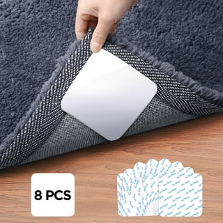 ZC GEL Carpet Stickers (8 Pcs), Anti Slip Rug Holder Reusable Washable Rug  Stickers for Area Rugs, Dual Sided Adhesive Rug Stopper Keep Corners Flat