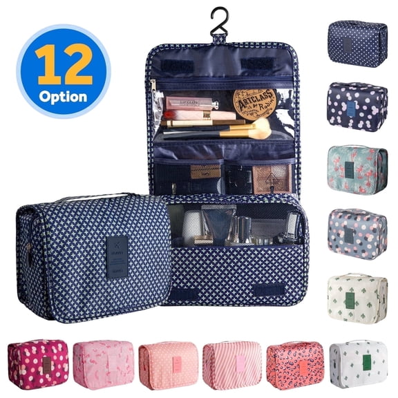 InnOrca Portable Travel Toiletry Bag Home Cosmetic Organizer Makeup Bag, Blue & Star