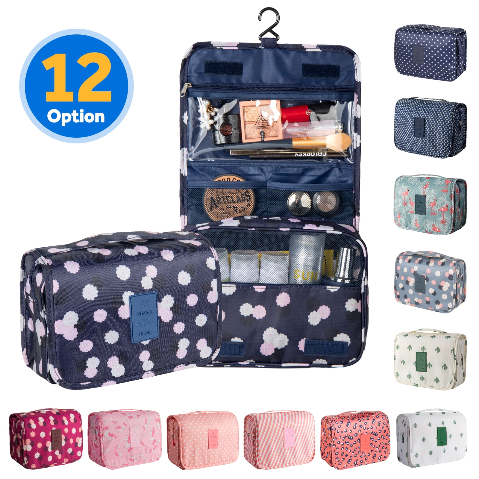 InnOrca Portable Travel Toiletry Bag Travel Home Organizer Carry Cosmetic  Makeup Bag, Wash Organizer Storage Handbag Pouch Bag, Pink & Leopard -  Walmart.com