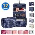 thumbnail image 1 of InnOrca Portable Travel Toiletry Bag Home Cosmetic Organizer Makeup Bag, Navy Blue & Polka Dots, 1 of 7