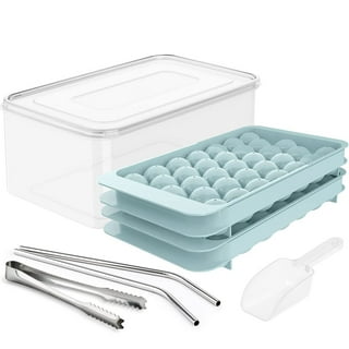 PIPETPET Ice Cube Tray Balls,Round Ice Ball Maker Mold for Freezer,Sphere Ice  Cube Tray Making 1.2in X 66PCS Circle Ice Chilling Cocktail Whiskey Tea  Coffee (2 Trays, NO Bucket included) 