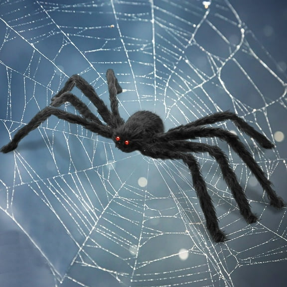 Innens 11.8" Spiders Halloween Decorations Fake Spider Scary Decoration for Indoor Outdoor Garden Yard Decor, 1Pc