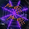 thumbnail image 1 of Innens 11.8ft Halloween 144 LED Purple Spider Web Lights with 35" Giant Spider Light up Cobweb Halloween Decorations for Indoor Ourdoor Garden Yard Home Patio (Orange, 2Pcs), 1 of 15
