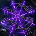 thumbnail image 1 of Innens 11.8ft Halloween 144 LED Purple Spider Web Lights with 35" Giant Spider Light up Cobweb Halloween Decorations for Indoor Ourdoor Garden Yard Home Patio (Purple, 5Pcs), 1 of 15