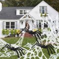 thumbnail image 1 of Innens 13*3ft Giant Spider Web with 35" Spider Halloween Decorations Flexible Elastic Spider Web for Indoor Ourdoor Garden Yard Party Decor (Black, 3Pcs), 1 of 15