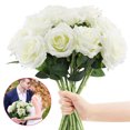 thumbnail image 1 of Innens 5-20Pcs Silk Roses Artificial Flowers Realistic Bouquet Home Decor Valentine Gift, 1 of 27
