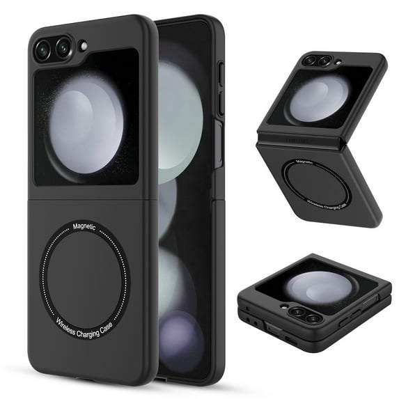 Innens Case for Samsung Galaxy Z Flip 5 5G Shockproof Magnetic Phone Cover, Black