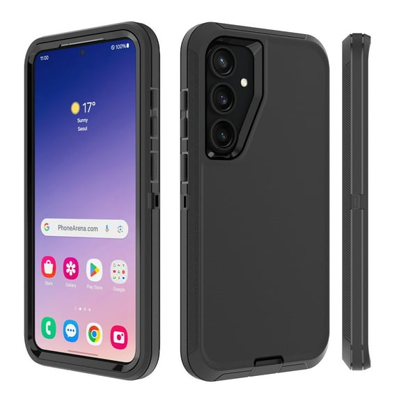 Innens Case with 2Pcs Screen and Lens Protector for Samsung Galaxy S24 Ultra/S24 Plus/S24 Shockproof Cover, Black