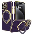 thumbnail image 1 of Innens Case with Built-in Lens Protector for iPhone15/15 Plus/15 Pro/15 Pro Max Magnetic Plating Cover, Purple, 1 of 15