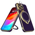 thumbnail image 1 of Innens Case with Screen Protector and Built-in Lens Protector for iPhone15/15 Plus/15 Pro/15 Pro Max Magnetic Plating Cover, Purple, 1 of 16