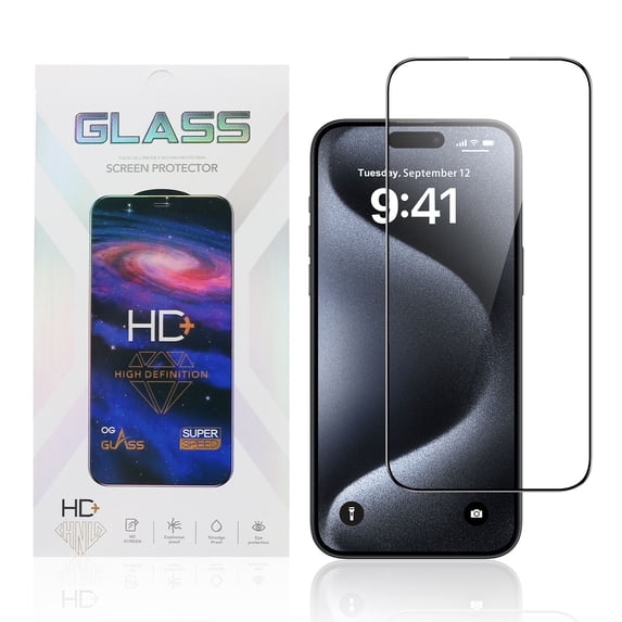 Innens Screen Protector for iPhone 15 Pro Max/15 Pro/15 Plus/15 Tempered Glass Film, Clear