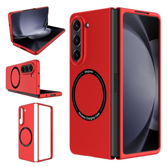 Innens for Samsung Galaxy Z Fold 5 5G Case Shockproof Magnetic Phone Cover, Red