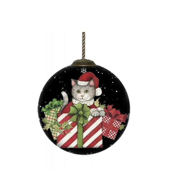 Inner Beauty 2011074 Christmas Cat Ornament, 3-inch Diameter