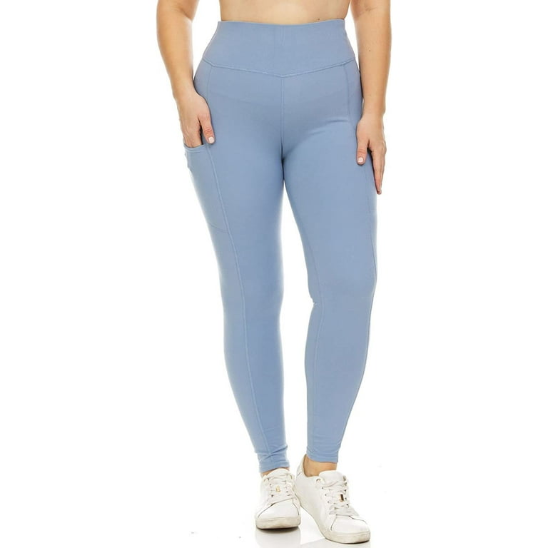 Inner Beauty Athletic Leggings for Women, Yoga Pants with Pockets, High  Waist, Faded Denim, Medium