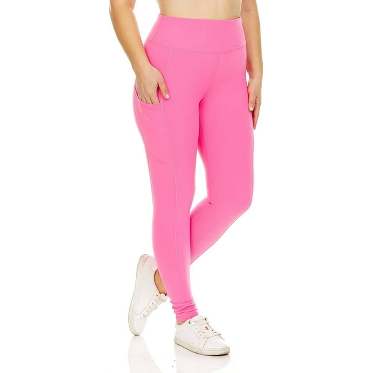 Inner Beauty Athletic Leggings for Women, Yoga Pants with Pockets, High  Waist, Pink, Small