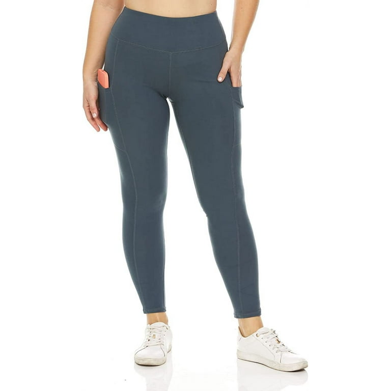 Inner Beauty Athletic Leggings for Women, Yoga Pants with Pockets, High  Waist, Slate Gray, Small 