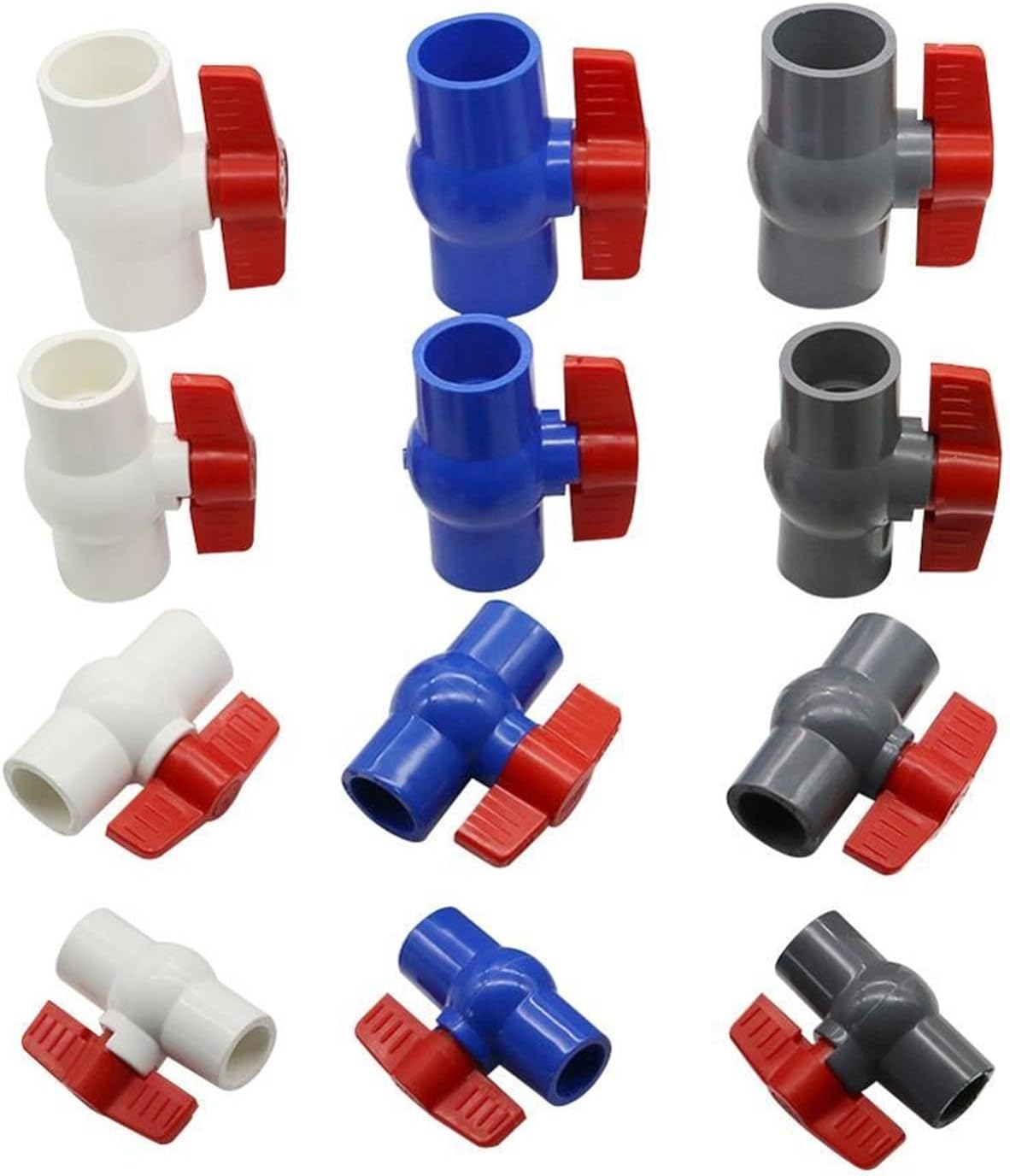Inner Diameter 20/25/32/40mm PVC Ball Valve 3 Color Optional Slip