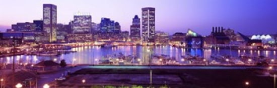 Inner Harbor Baltimore Maryland USA Canvas Art - Panoramic Images (36 x 12)