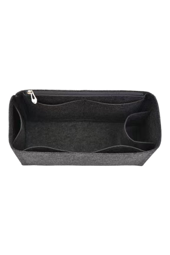 Inner Liner Makeup Bag for Tote Organization, Handbag Organizer Insert with Multiple Pockets, Protective Purse Liner for Tote Bags (Black)