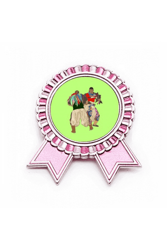 Inner Mongolia Wrestling Competition Badge Brooch Pin Pink Winner Award Medal