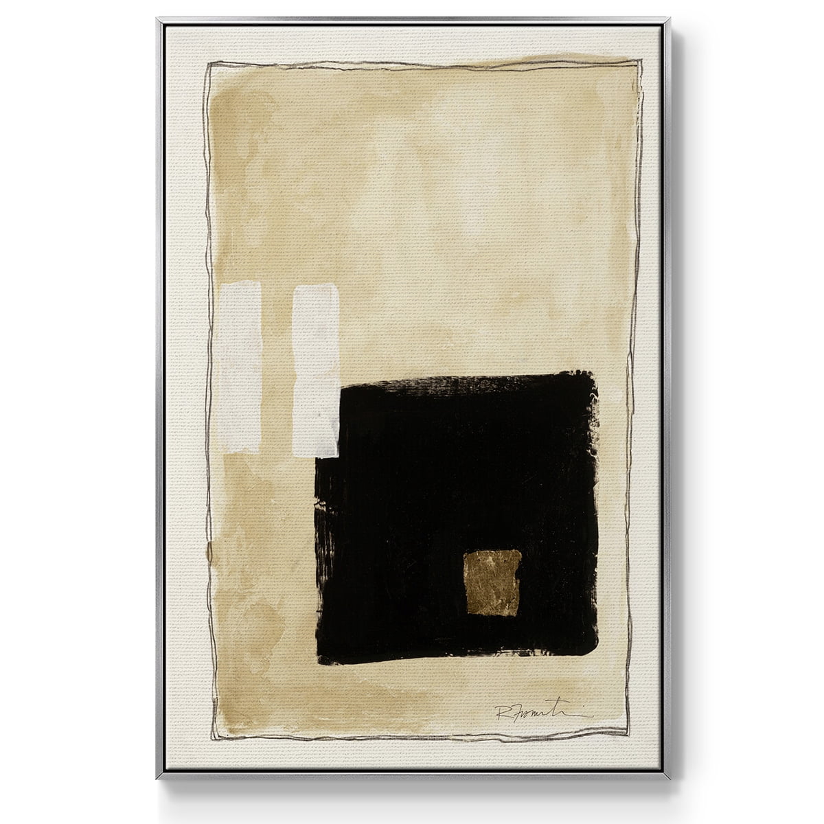 Inner Musing I Framed Premium Gallery Wrapped Canvas - Ready to Hang - 27 x 41 - Silver Floating Frame