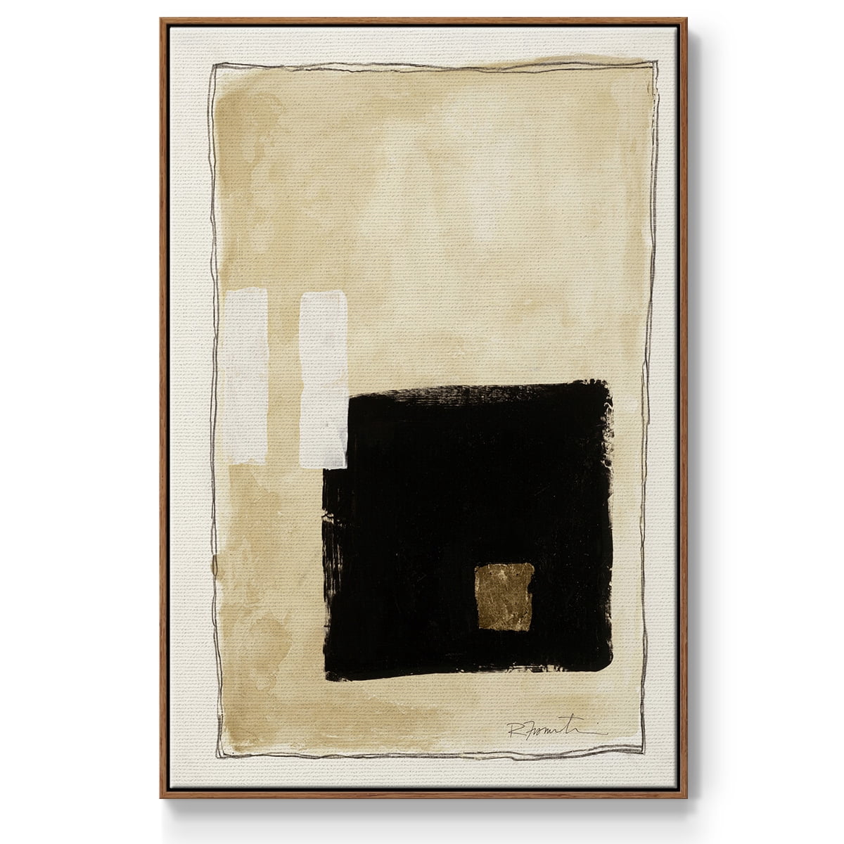 Inner Musing I Framed Premium Gallery Wrapped Canvas - Ready to Hang - 27 x 41 - Walnut Floating Frame