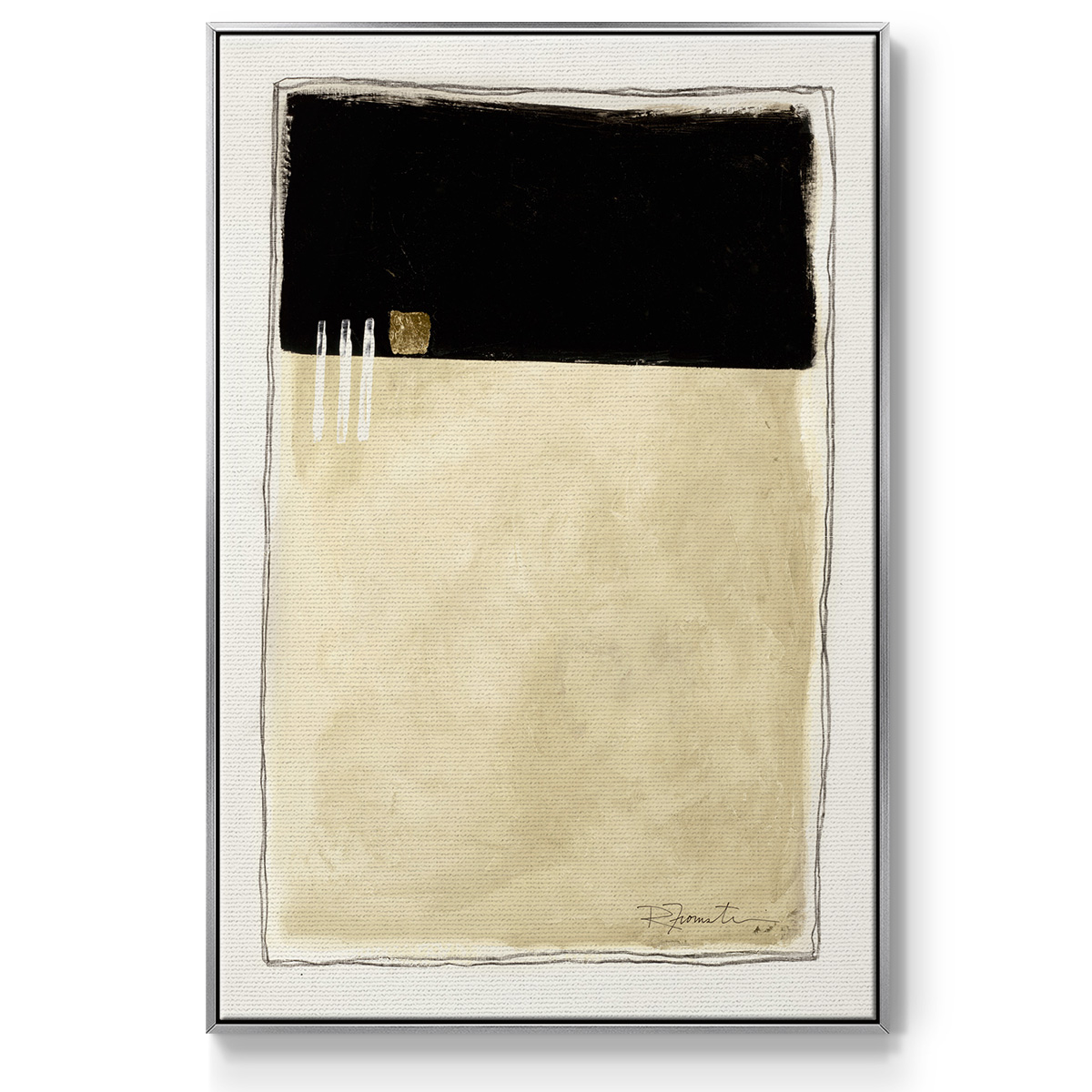 Inner Musing II Framed Premium Gallery Wrapped Canvas - Ready to Hang - 17 x 25 - Silver Floating Frame
