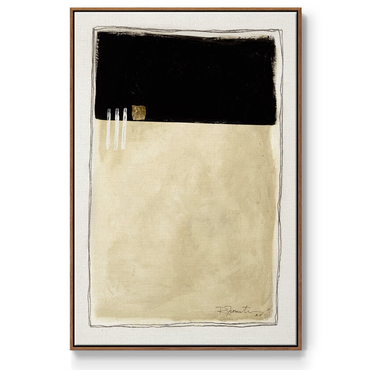 Inner Musing II Framed Premium Gallery Wrapped Canvas - Ready to Hang - 17 x 25 - Walnut Floating Frame
