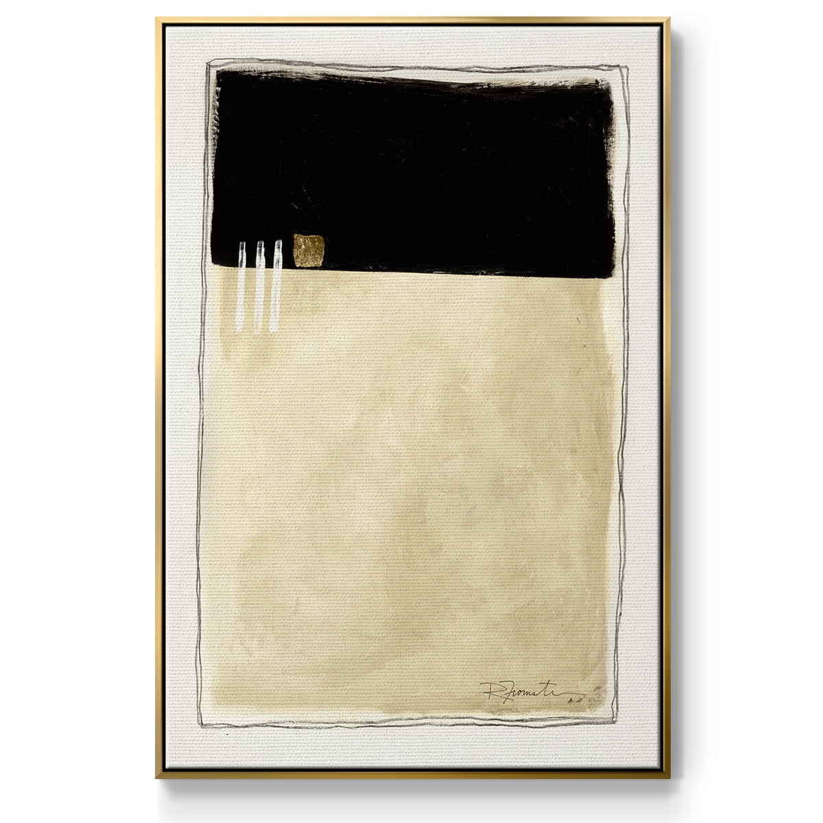 Inner Musing II Framed Premium Gallery Wrapped Canvas - Ready to Hang - 25 x 37 - Gold Floating Frame