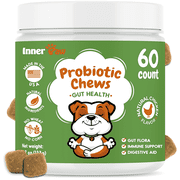 Inner Paw Probiotics for Dogs – Allergy, Gut Health & Digestive Support Chews for Itchy Skin, Yeast & Diarrhea – 60ct