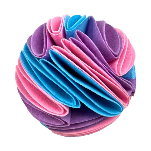 Inner Roll Sniffing Ball Pet Dog Intelligence Training Toy Interactive Plush Bubble Rubber Ball for Scent Training 7.9 Inch Diameter Large Size Puzzle Activity Toy