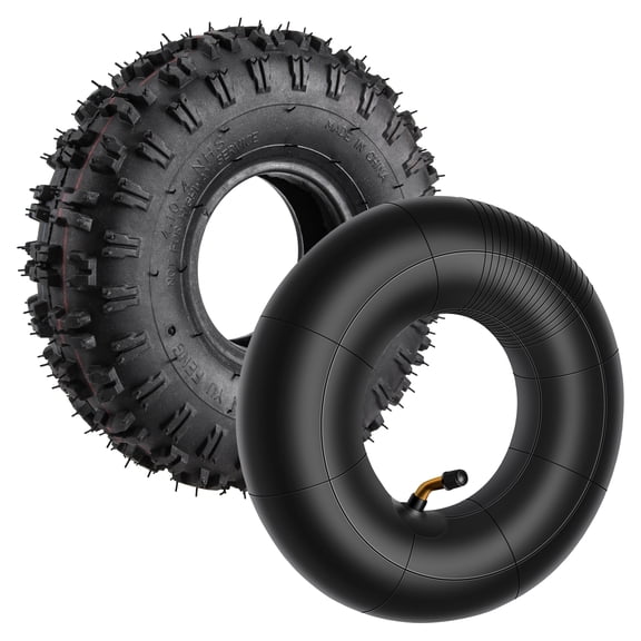 Inner Tube 4.10/3.50-4, Outer Tube 4.10-4 for Garden Rototiller Snow Blower Mowers Hand Truck Wheelbarrow Go Cart Kid