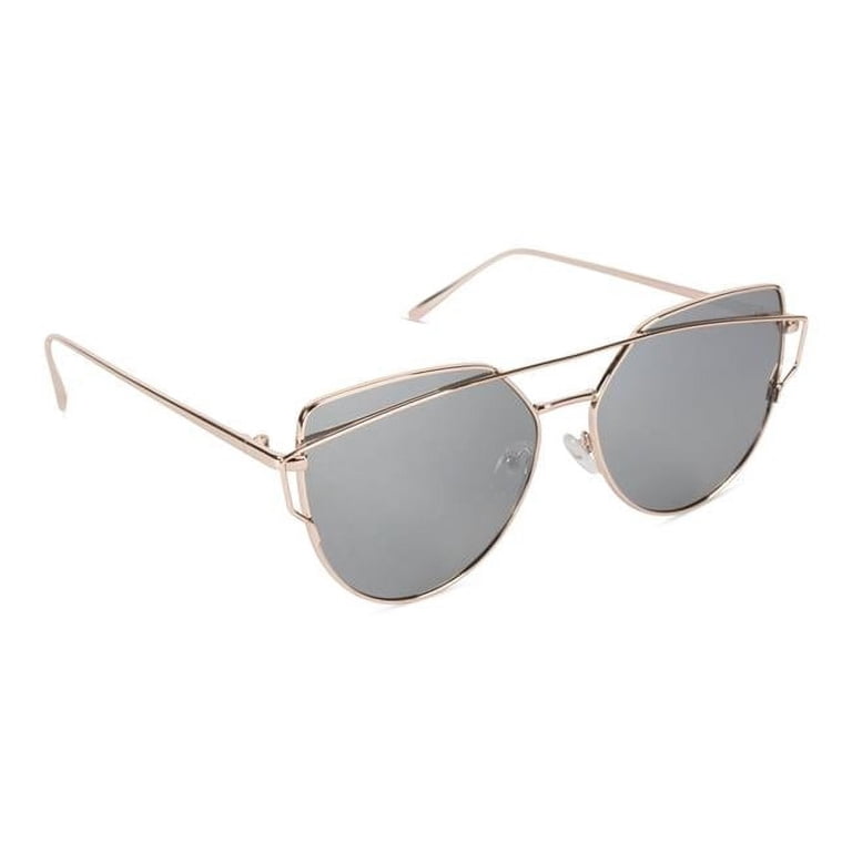 Inner Vision Cat Eye Aviator Metal Frame Cross Bar  display picture 3