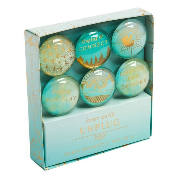 Inner World Unplug Glass Magnet Set (Set of 6), (Hardcover)