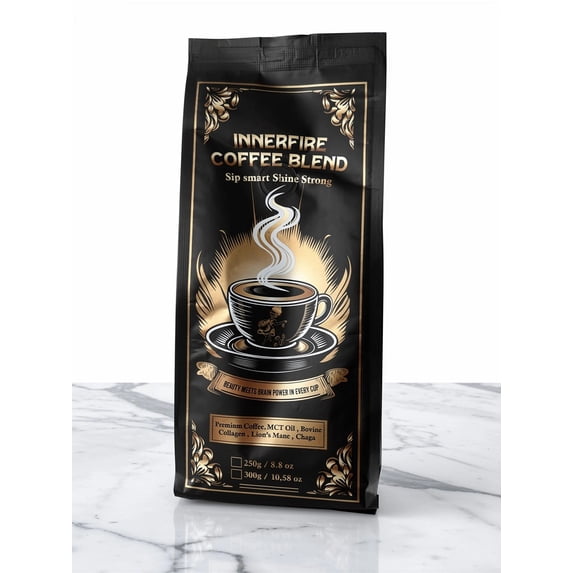 Innerfire 4-in-1 Origin Coffee: Lion's Mane, Chaga, MCT & Collagen